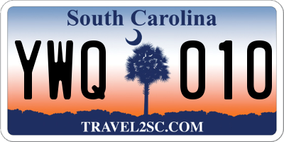 SC license plate YWQ010