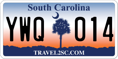 SC license plate YWQ014