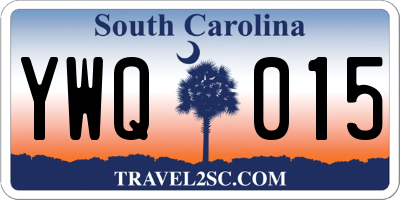 SC license plate YWQ015