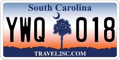 SC license plate YWQ018