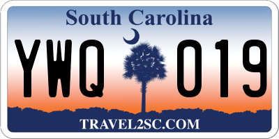 SC license plate YWQ019