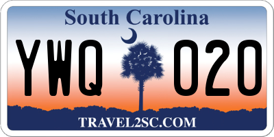 SC license plate YWQ020