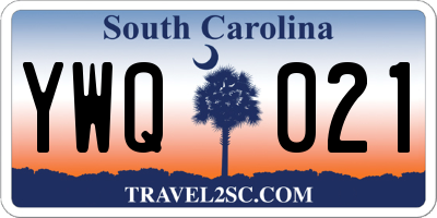 SC license plate YWQ021