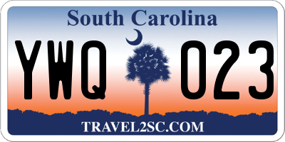 SC license plate YWQ023
