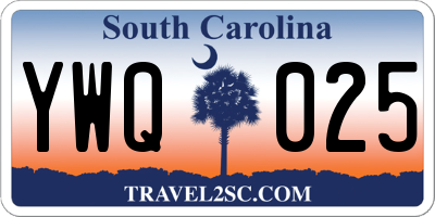 SC license plate YWQ025