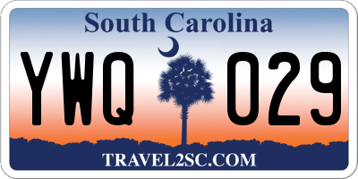 SC license plate YWQ029