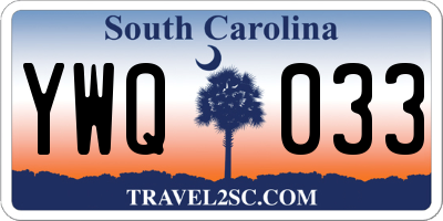 SC license plate YWQ033