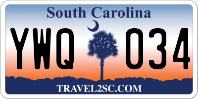 SC license plate YWQ034