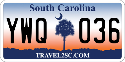 SC license plate YWQ036