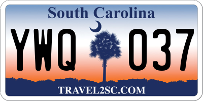 SC license plate YWQ037