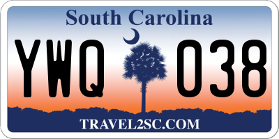 SC license plate YWQ038
