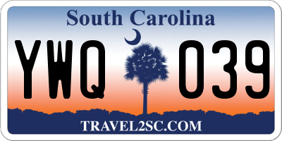 SC license plate YWQ039