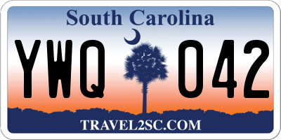 SC license plate YWQ042