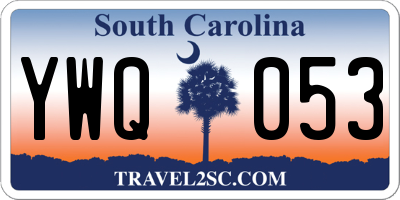 SC license plate YWQ053