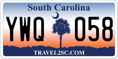 SC license plate YWQ058