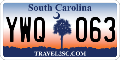 SC license plate YWQ063