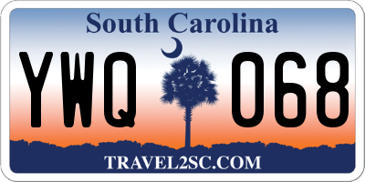 SC license plate YWQ068