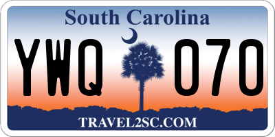 SC license plate YWQ070