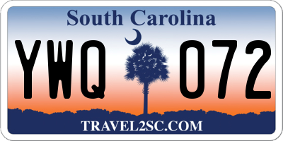 SC license plate YWQ072