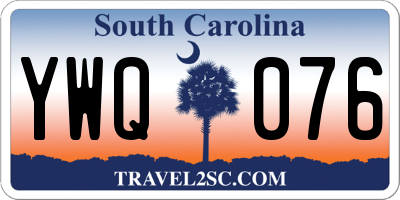 SC license plate YWQ076