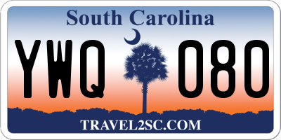 SC license plate YWQ080