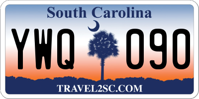 SC license plate YWQ090