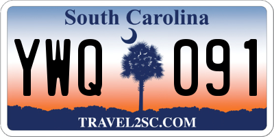 SC license plate YWQ091