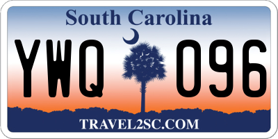 SC license plate YWQ096