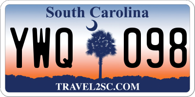 SC license plate YWQ098