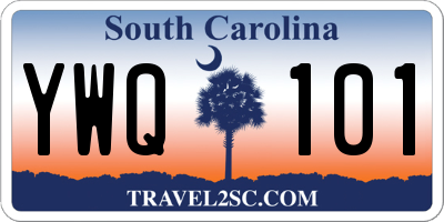 SC license plate YWQ101