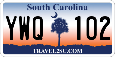 SC license plate YWQ102