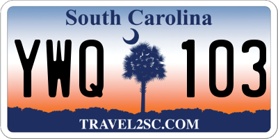 SC license plate YWQ103