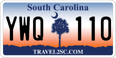 SC license plate YWQ110