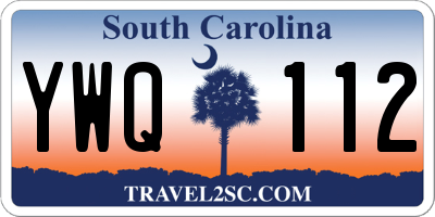 SC license plate YWQ112