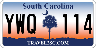SC license plate YWQ114