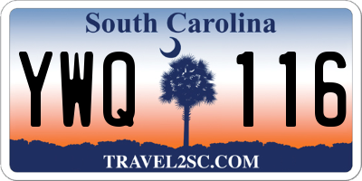 SC license plate YWQ116