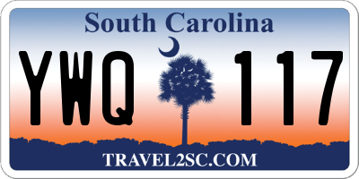 SC license plate YWQ117