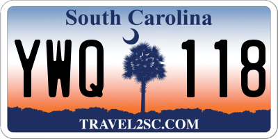 SC license plate YWQ118