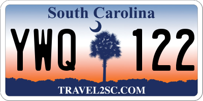 SC license plate YWQ122