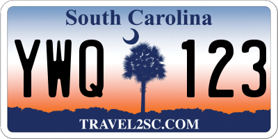 SC license plate YWQ123