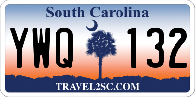 SC license plate YWQ132