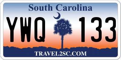 SC license plate YWQ133