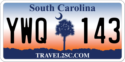 SC license plate YWQ143