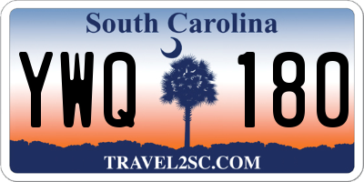 SC license plate YWQ180