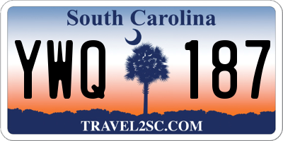 SC license plate YWQ187