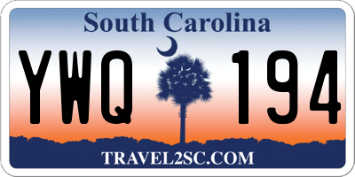 SC license plate YWQ194