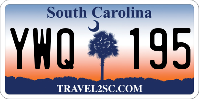 SC license plate YWQ195