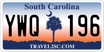 SC license plate YWQ196