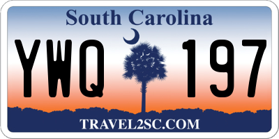 SC license plate YWQ197