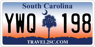 SC license plate YWQ198
